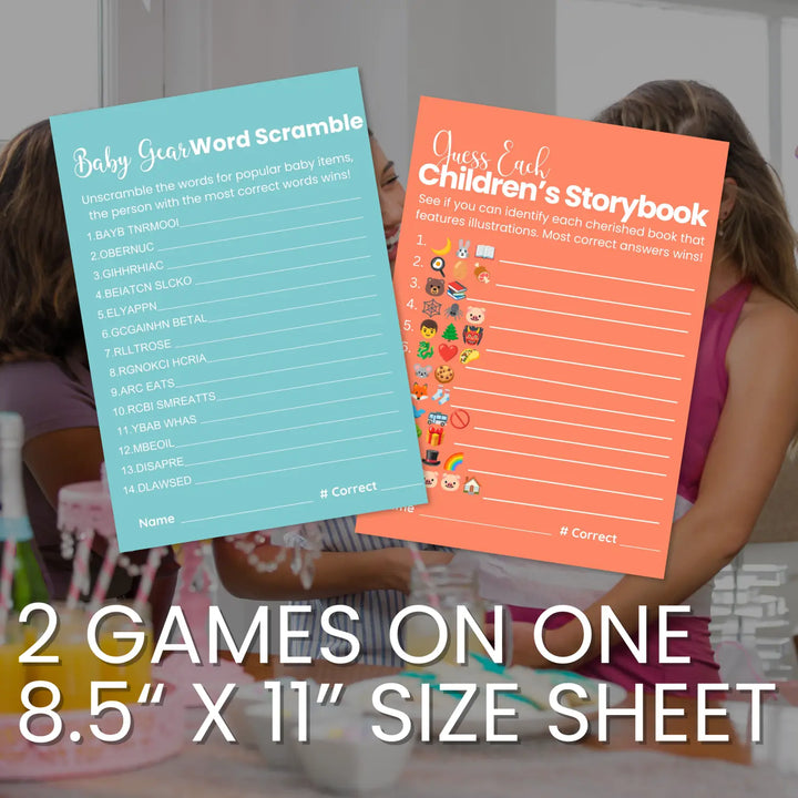 Printable baby shower game instant downloads - mommy best word scramble emoticon guess candy matching - signature