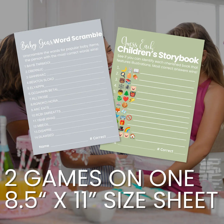 Printable baby shower game instant downloads - mommy best word scramble emoticon guess candy matching - celestial theme