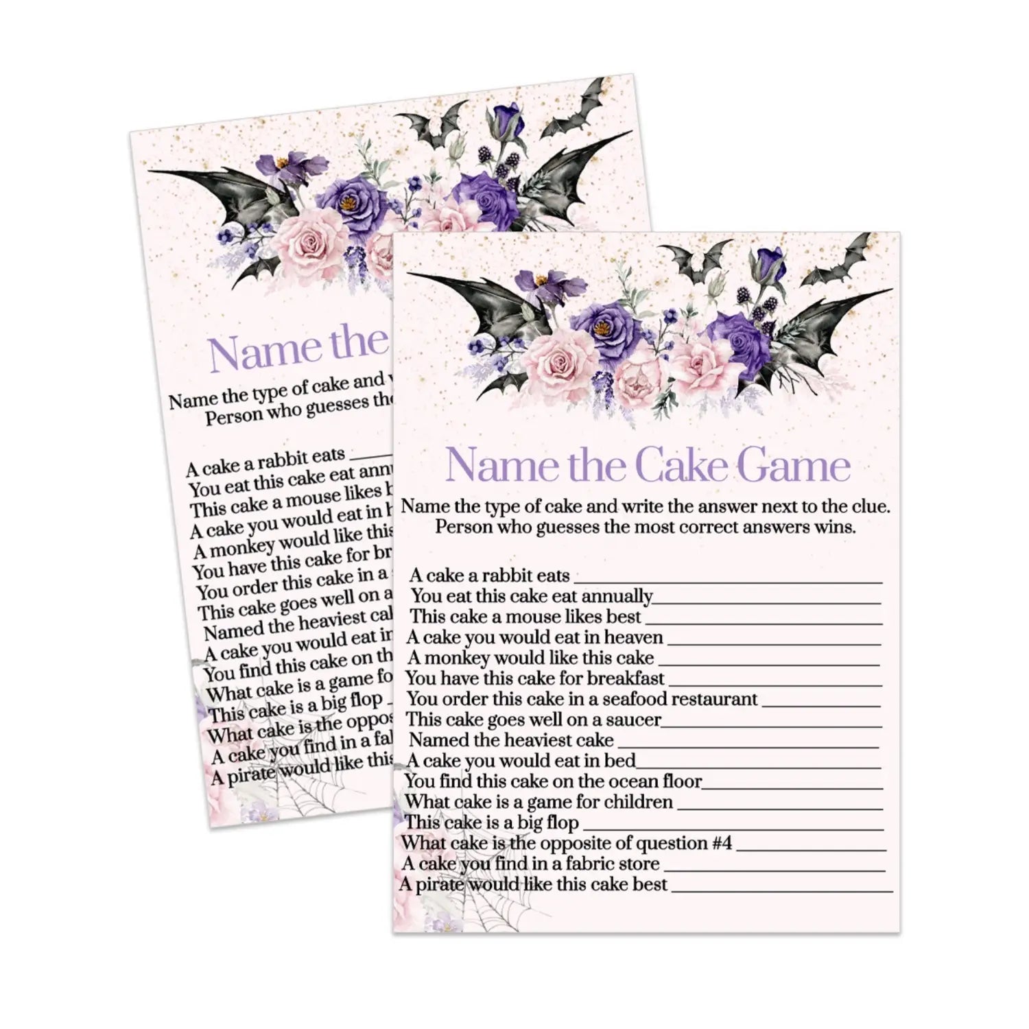 Printable bridal shower guess the cake game - pdf download - party games