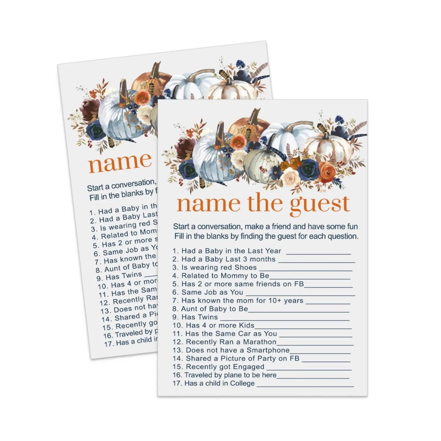 Pumpkin baby shower find the guest game printable pdf diy download halloween - party games