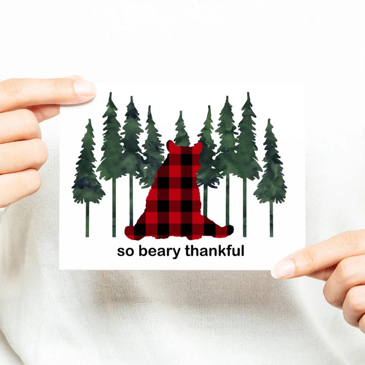 Rustic bear thank you cards for boys - red envelopes included 25-pack 4x6 folded notecards - office product