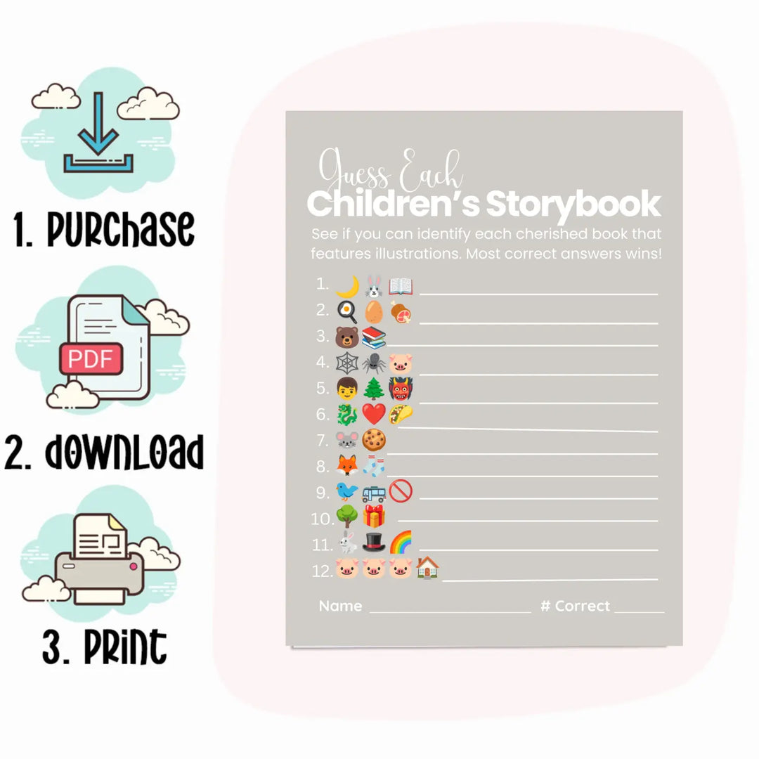 Seaglass printable baby shower game bundle - 4 fun games - instant download pdf with answer keys - partry