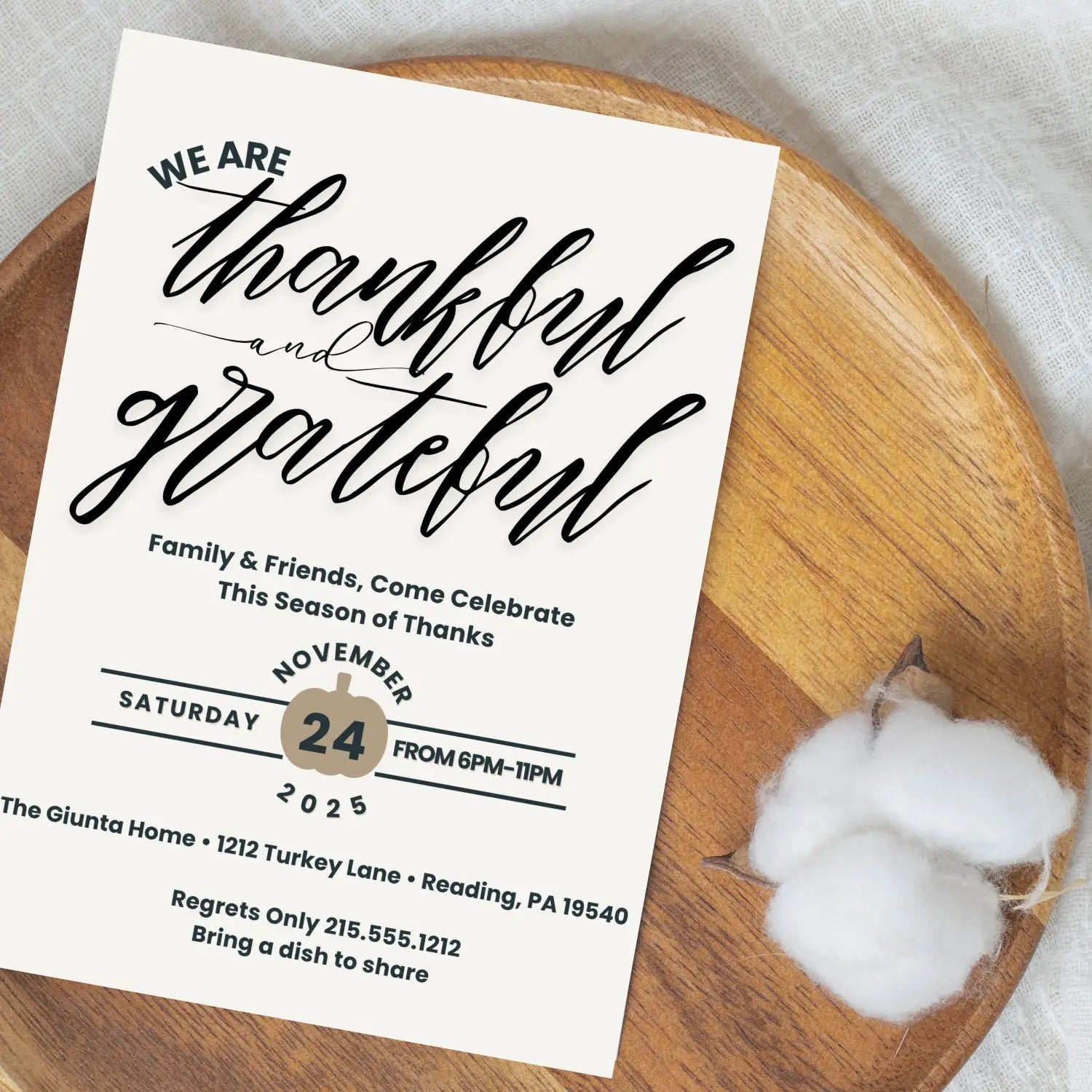 Thanksgiving invitations printed or printable personalized friendsgiving invites fall celebrations family gatherings