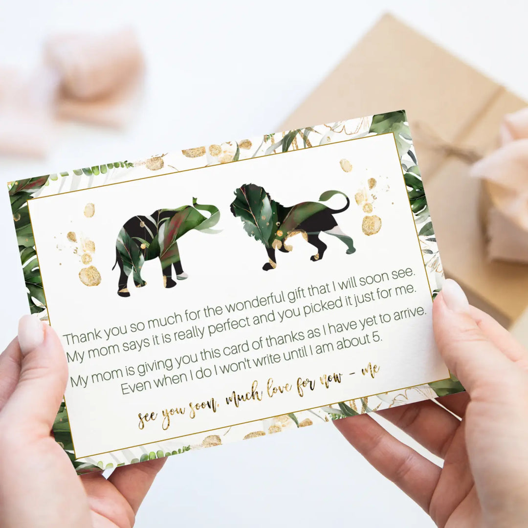 Tropical baby shower thank you cards β jungle greenery notecards (pack of 25) - office product