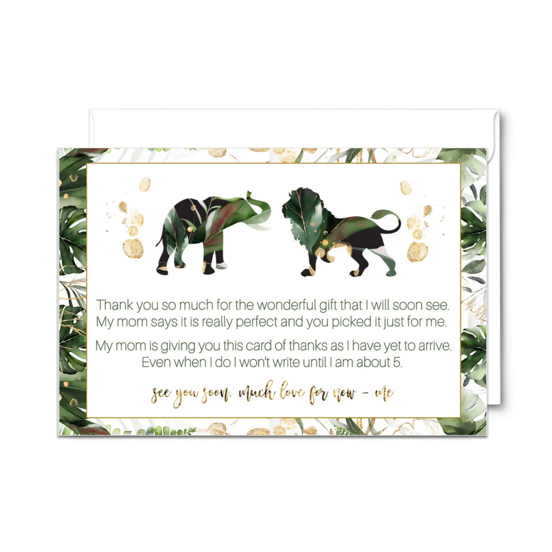 Tropical baby shower thank you cards β jungle greenery notecards (pack of 25) - office product