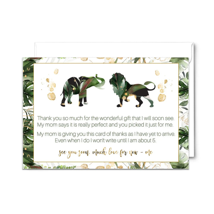 Tropical baby shower thank you cards β jungle greenery notecards (pack of 25) - office product