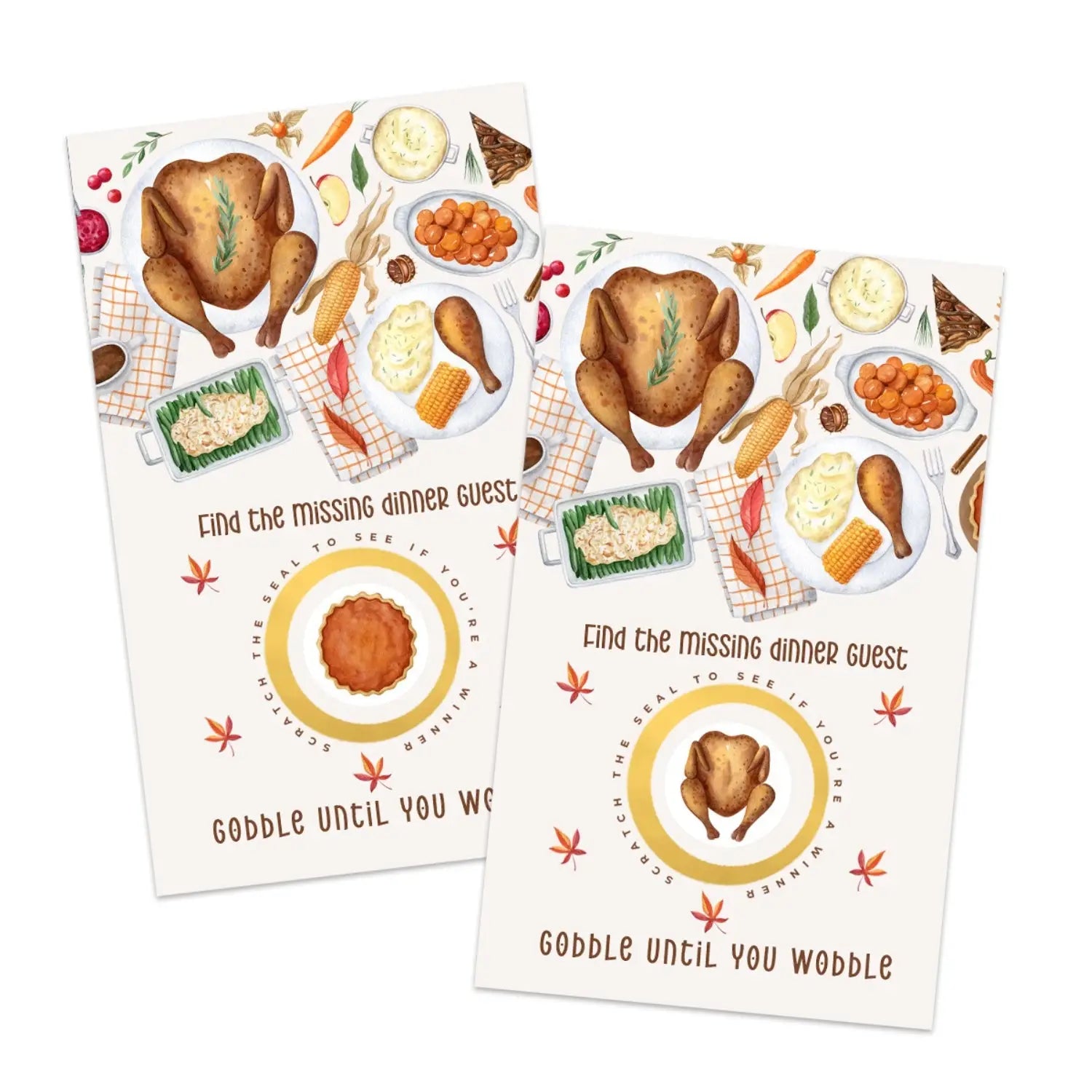 Thanksgiving feast scratch off game cards - 30-pack for turkey day celebrations friendsgiving fun and autumn gatherings