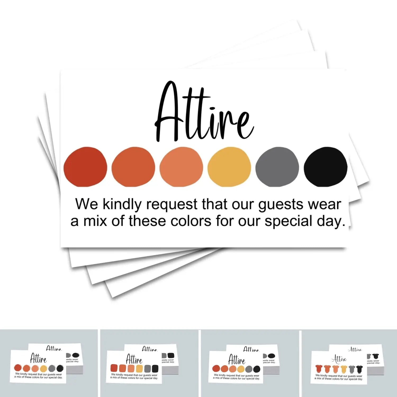 Volcanic invitation color guides: 2x3.5’’ cards for weddings & parties - invitations