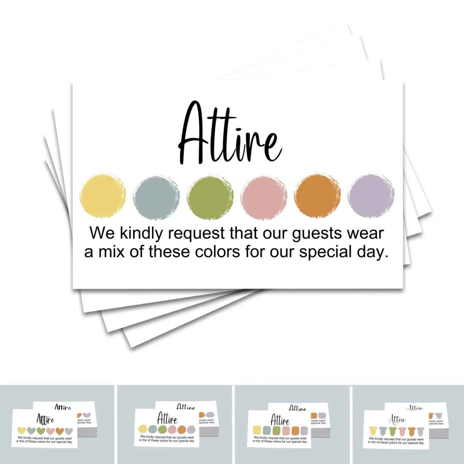 Wildflower invitation color guides: 2x3.5’’ cards for weddings & parties - invitations