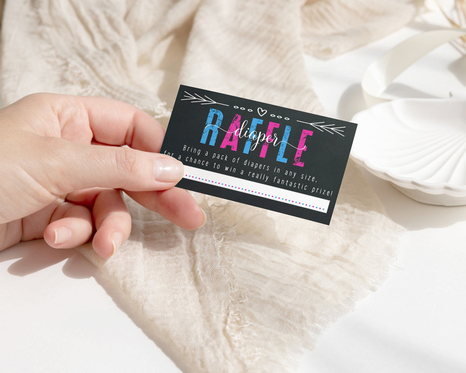 Add a fun twist to your baby shower with our Diaper Raffle Invitation Insert Cards. Featuring a variety of popular baby shower themes, these cards are the perfect way to encourage guests to help stock the nursery. Join the raffle fun.