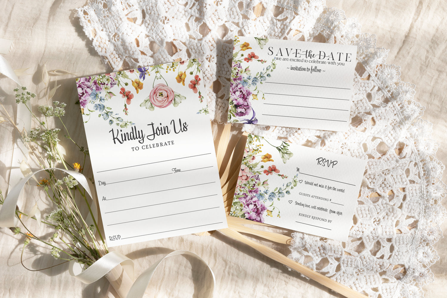 Discover the charm of countryside nuptials with our rustic summery wildflower-themed wedding supplies. 