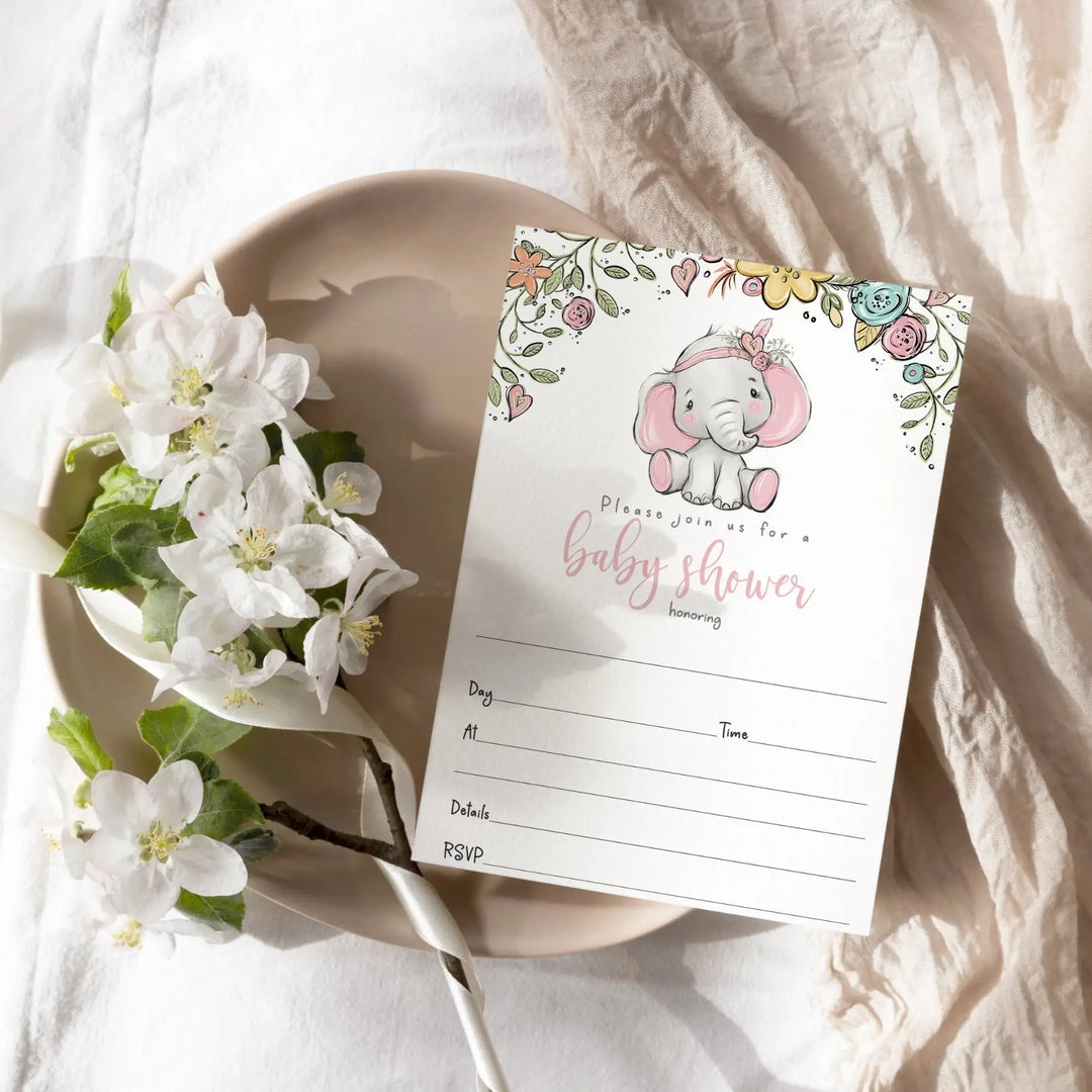 Cute elephant baby shower decorations | rustic & whimsical