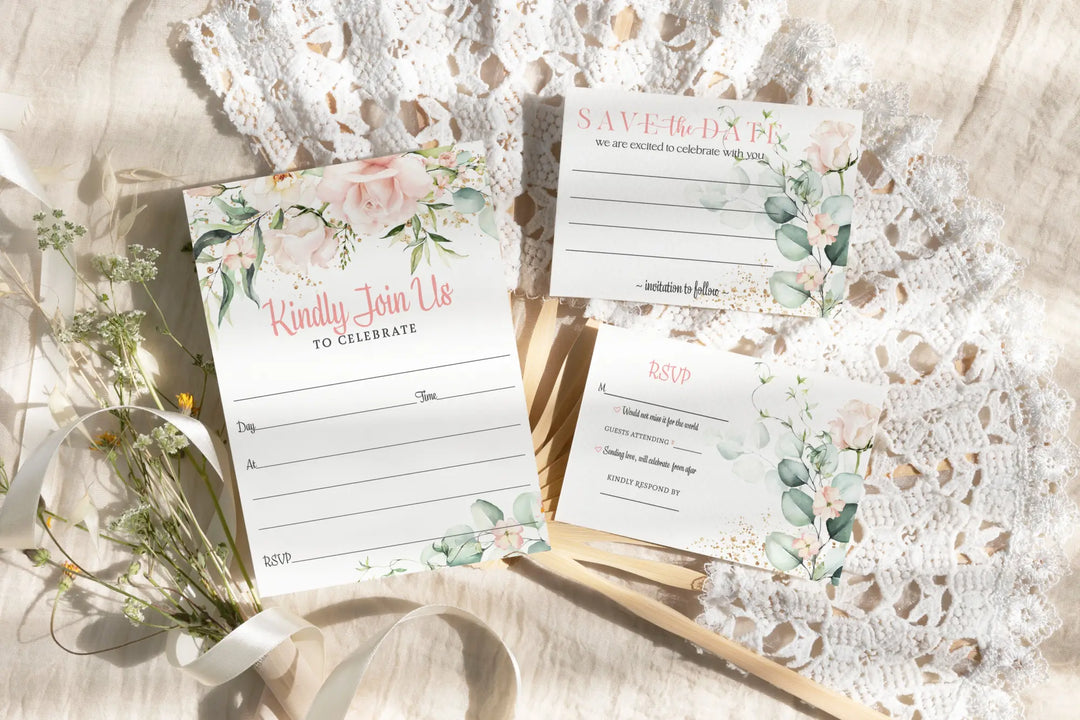 Romantic wedding themed games | blush bloom collection