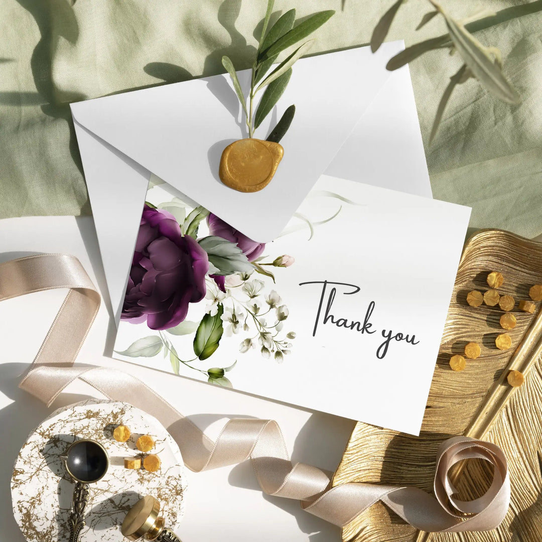 Thank you cards with envelopes