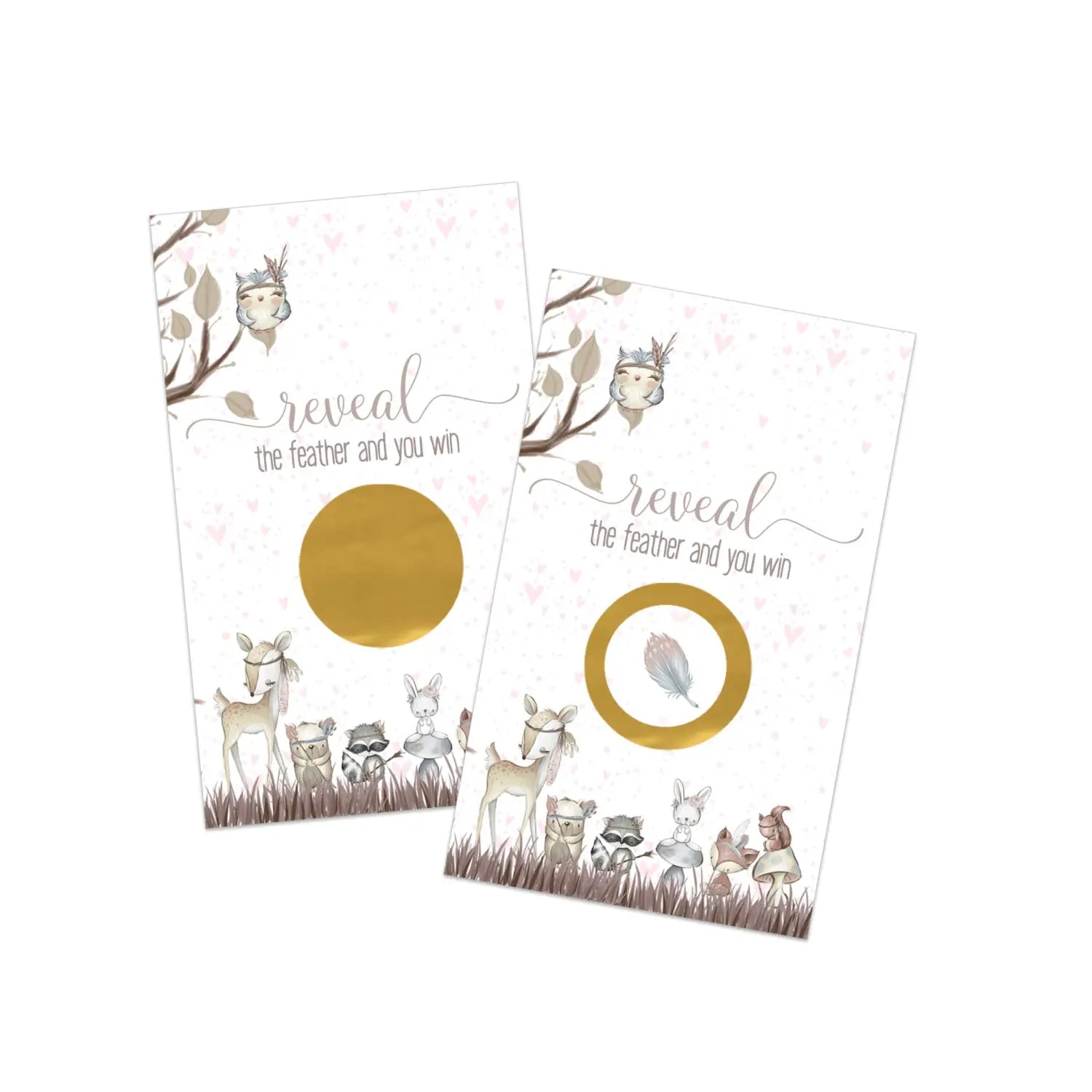 Girls woodland scratch off game cards (30 pack) - party games