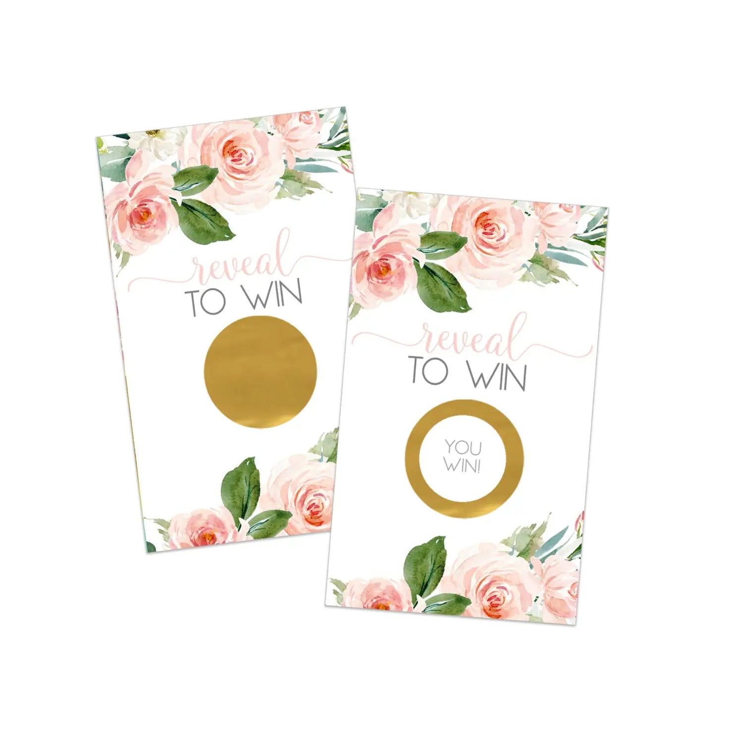 Elegant floral bridal shower scratch-off game cards: 30 pack for wedding engagement party - games