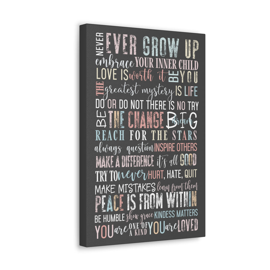 Whispering Patels Wall Canvas - Inspiring Words & Motivational Mantras - Vibrant Home Decor - Paper Clever Party