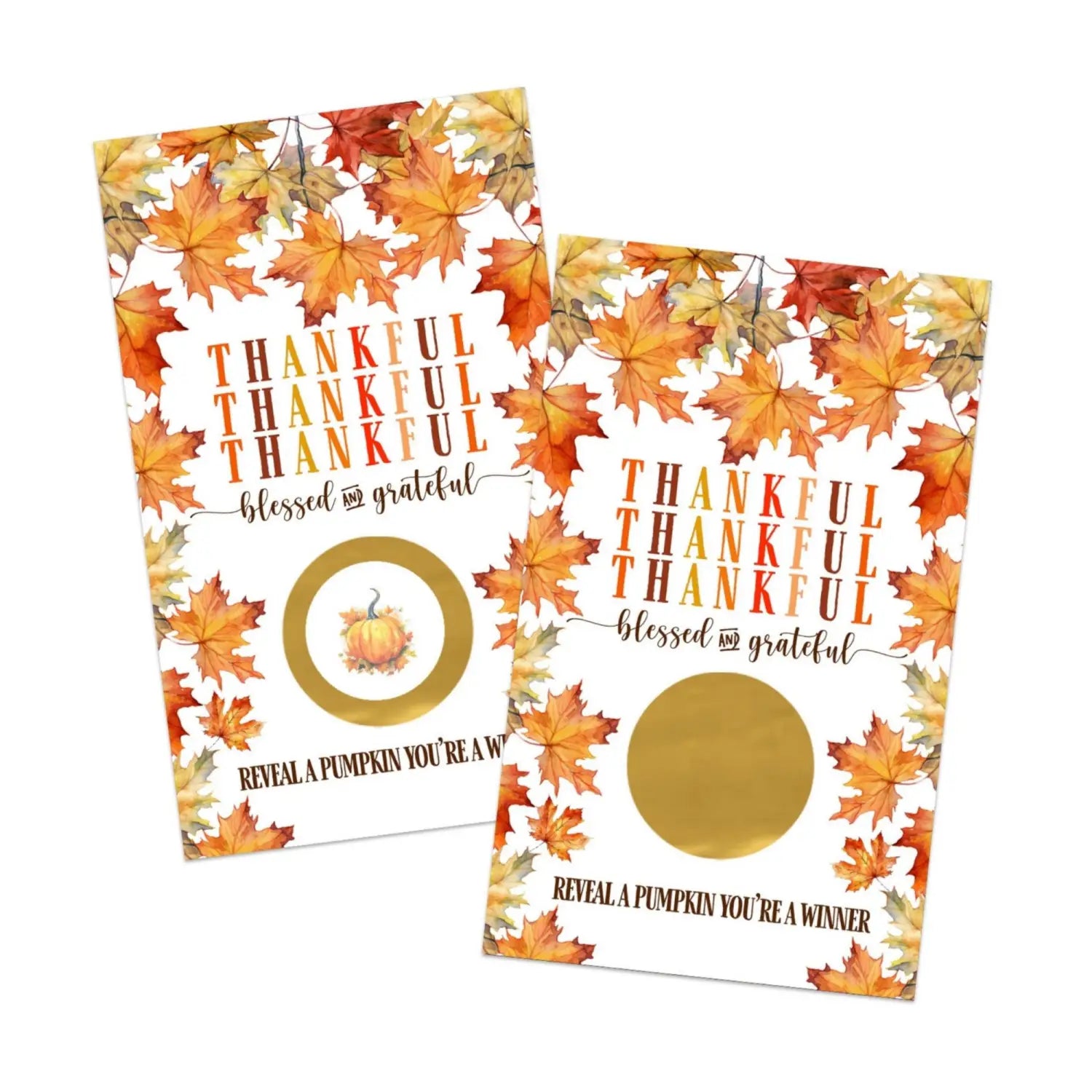 Thanksgiving scratch off game for showers friendsgiving dinner raffle tickets groups pumpkin and leaves party favors 30