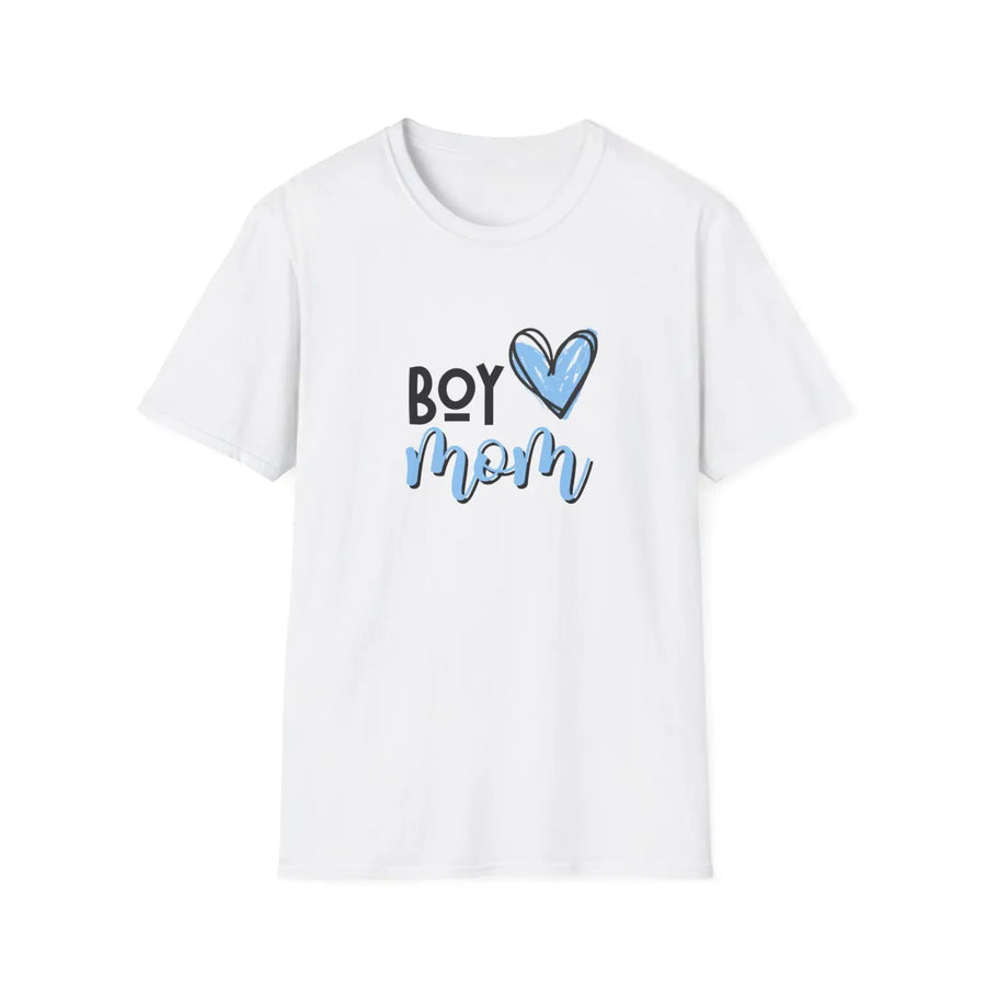 Boy mom softstyle t-shirt cute graphic tee mother’s day gift family love shirt casual everyday wear unisex - xs / white