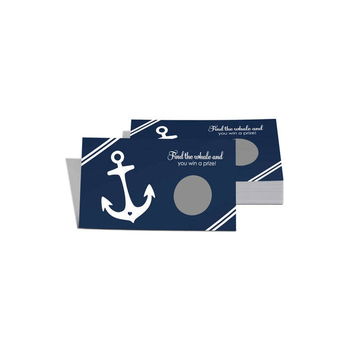Anchor Bridal Shower Scratch Off Games - 28 Cards - Fun Wedding Shower Game or Engagement Party Ideas Tying the Knot Design in Blue and White