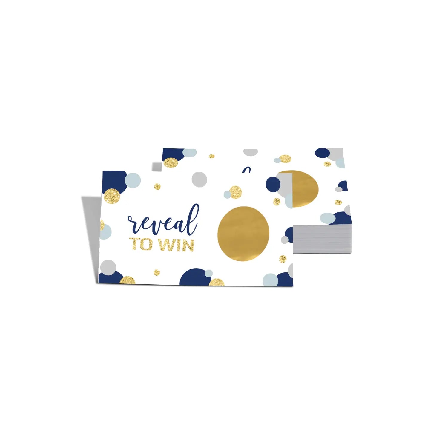 Blue & gold scratch-off game cards (28 pack) - elegant for bridal showers baby graduation retirement - party games