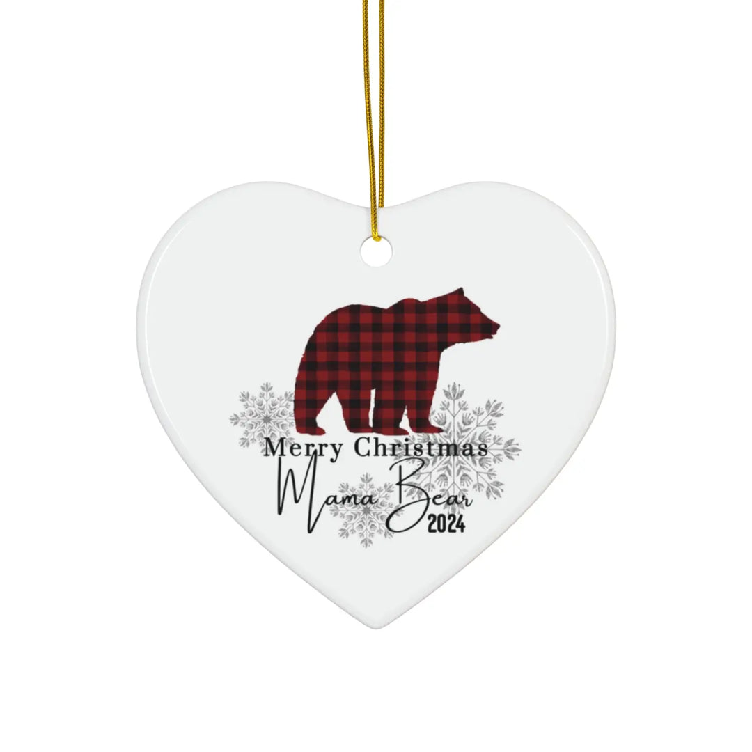 Ceramic ornaments lumberjack style christmas decor personalized xmas tree decoration 4 shapes heart star snowflake