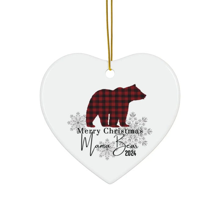 Ceramic ornaments lumberjack style christmas decor personalized xmas tree decoration 4 shapes heart star snowflake