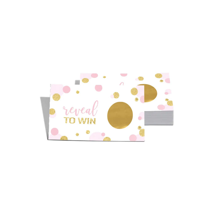 Pink & Gold Elegance Scratch-Off Game Cards (28 Pack) - Chic for Wedding, Baby Showers, Graduation, Retirement