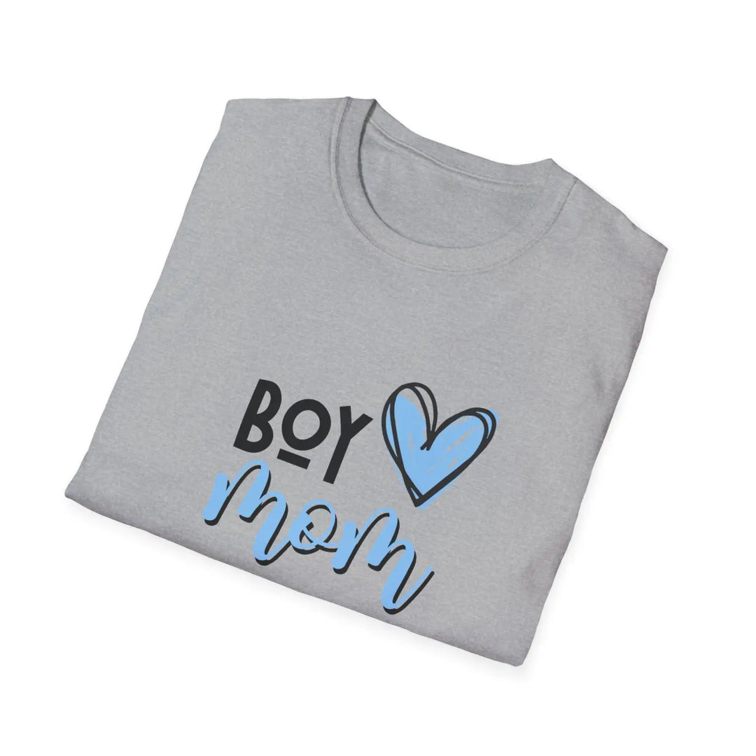 Boy mom softstyle t-shirt cute graphic tee mother’s day gift family love shirt casual everyday wear unisex