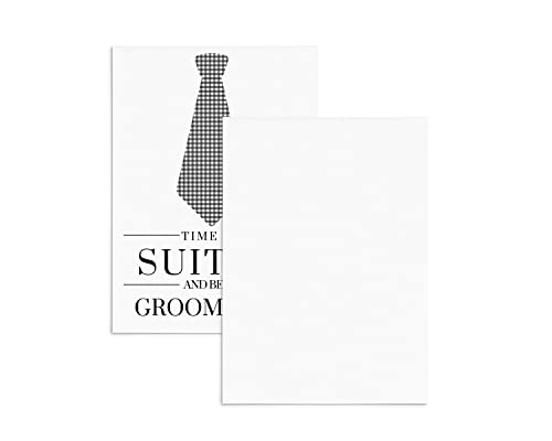 Rustic Tie Design Groomsmen Proposal Cards - 12-Pack with Grey Envelopes - Paper Clever Party