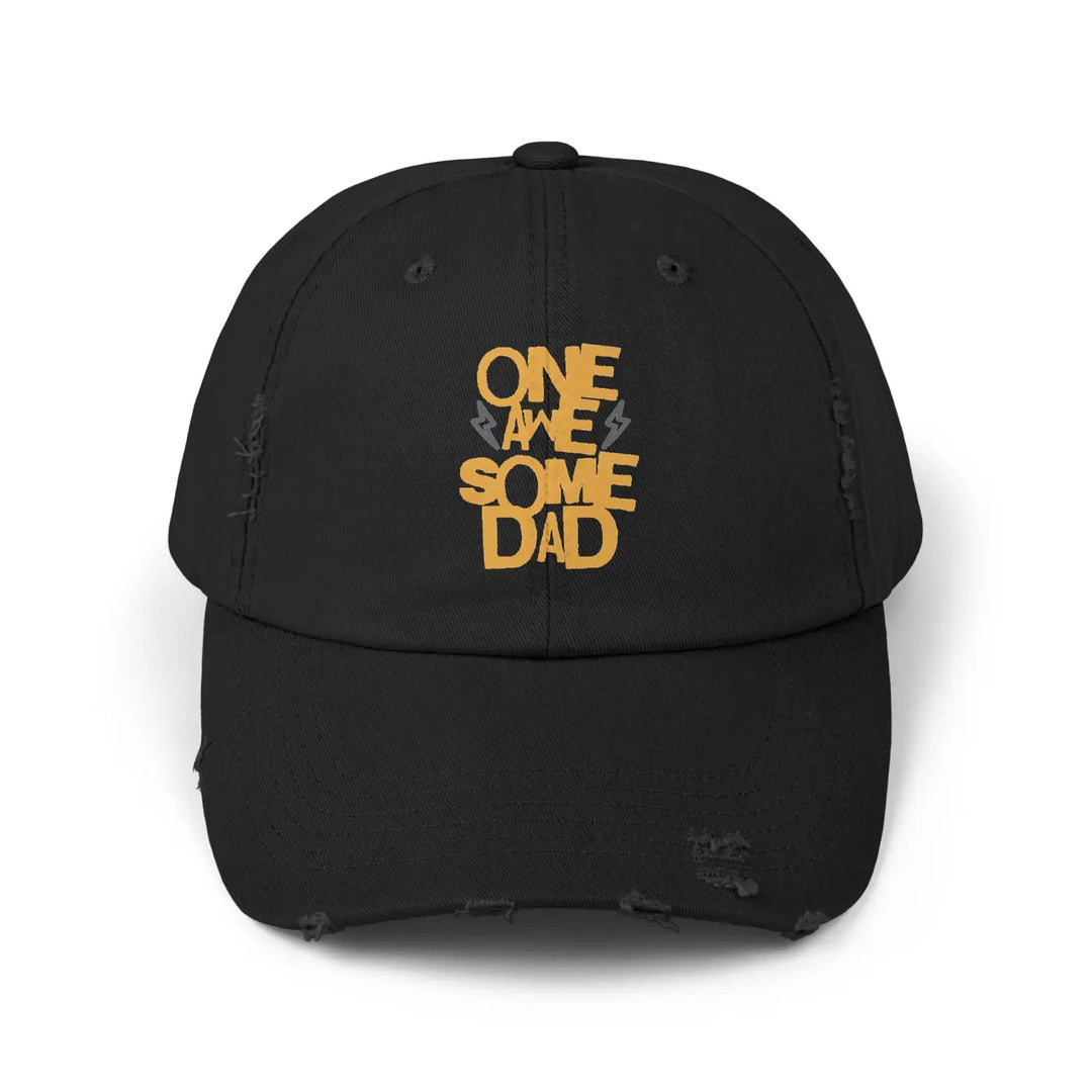 Distressed cap vintage style baseball hat with unstructured body summer outdoor adventure accessory gift for dad