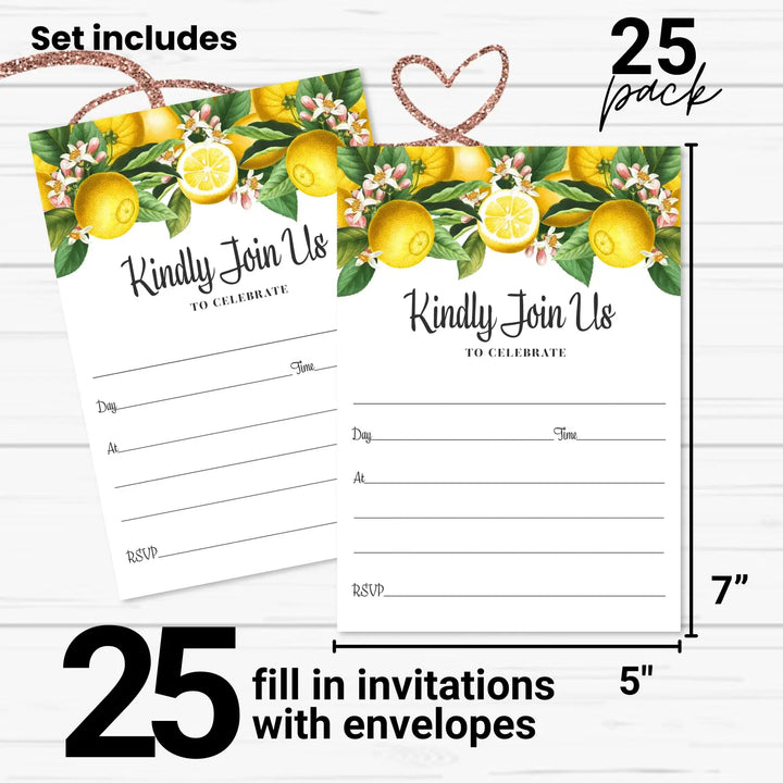 Lemon & Greenery All-Occasion Invites - 25ct, 5x7