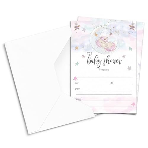 Girls Baby Shower, Blank 5x7 Invite Card Set, 25 PackPaper Clever Party