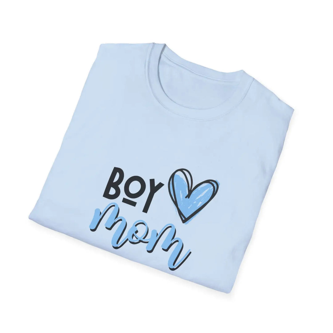 Boy mom softstyle t-shirt cute graphic tee mother’s day gift family love shirt casual everyday wear unisex