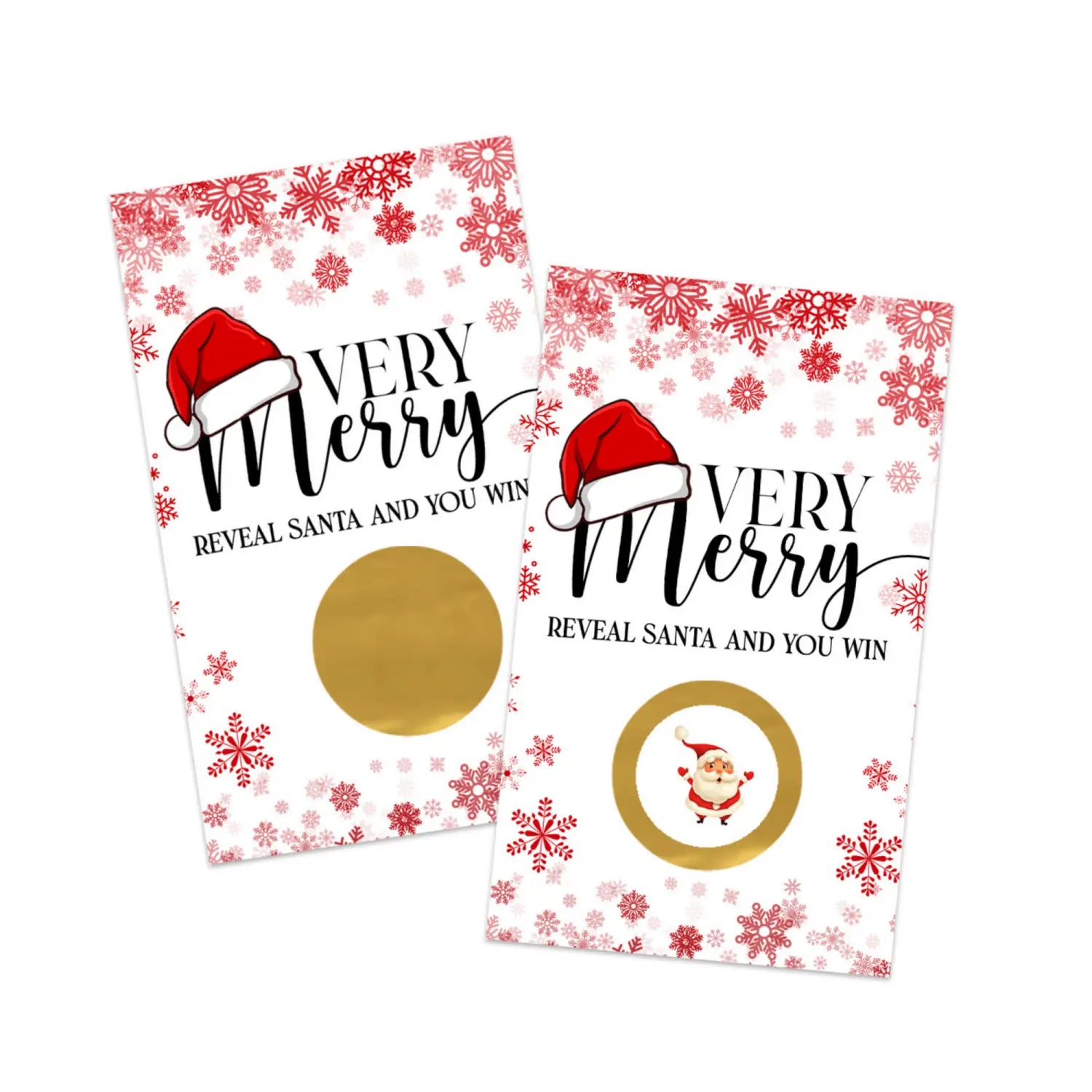 Very merry christmas scratch off cards holiday party games for santa baby shower wedding raffle tickets groups adults