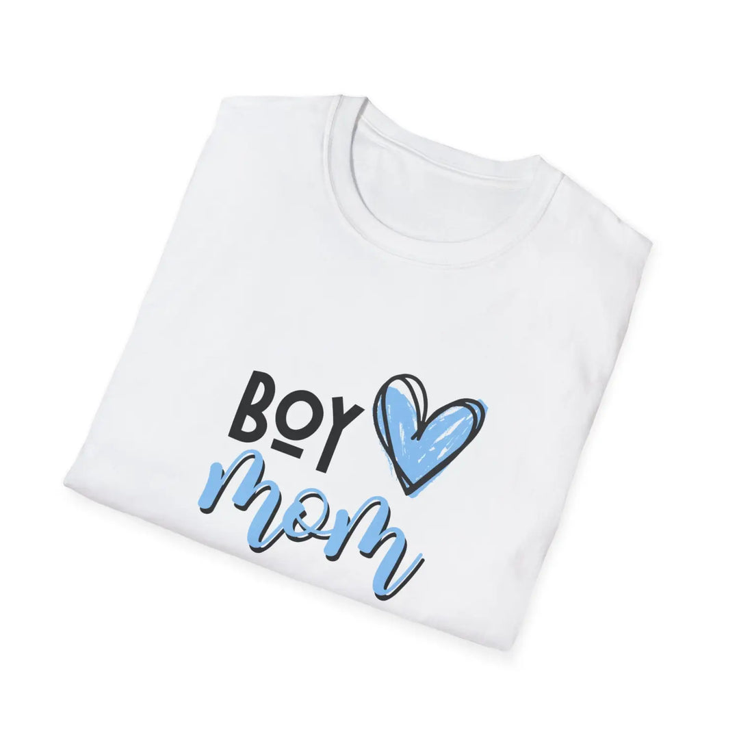 Boy mom softstyle t-shirt cute graphic tee mother’s day gift family love shirt casual everyday wear unisex