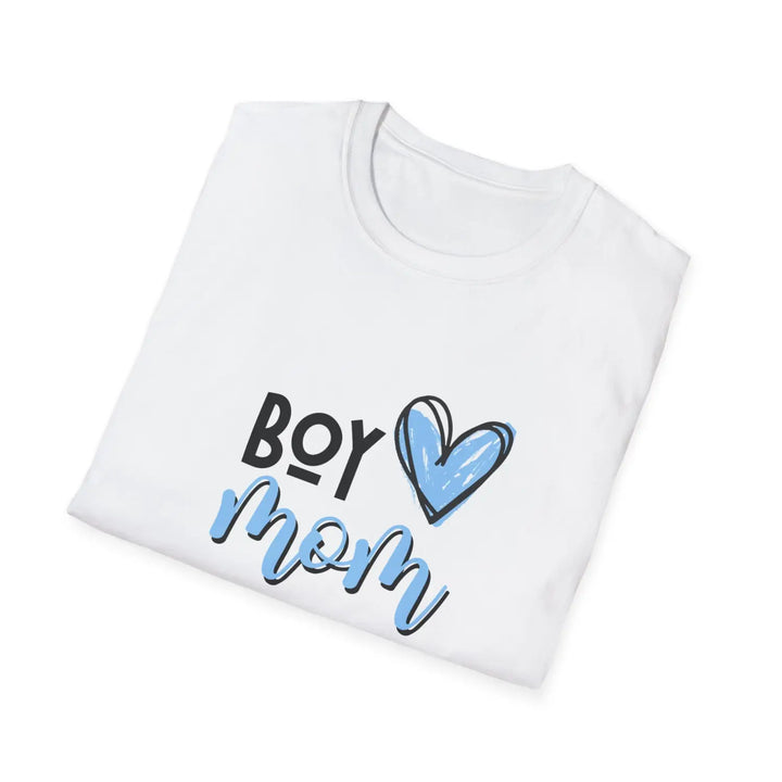 Boy mom softstyle t-shirt cute graphic tee mother’s day gift family love shirt casual everyday wear unisex