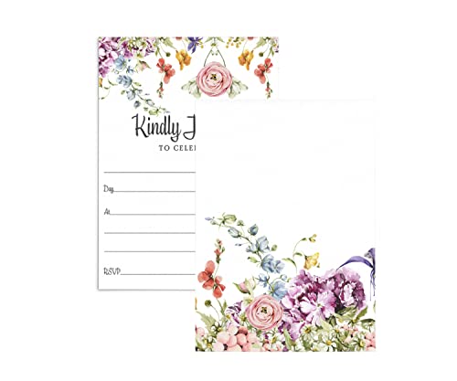 Occasion Party Invites, Meadow Floral, DIY 5x7 Blank Cards, 25 CountPaper Clever Party