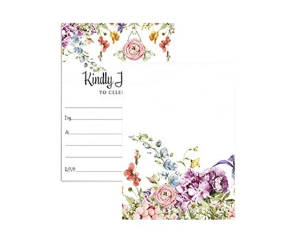 Occasion Party Invites, Meadow Floral, DIY 5x7 Blank Cards, 25 CountPaper Clever Party