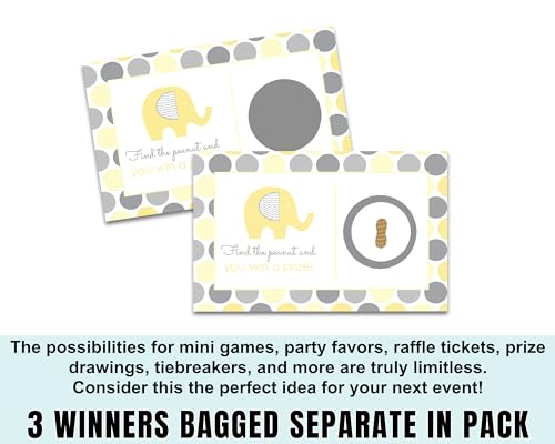 Yellow Elephant Scratch Off Game Cards, 28 Pack - Paper Clever Party