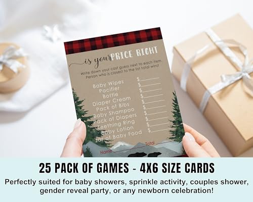 Price Baby Shower Game Guessing Activity Cards Guests Play RusticPaper Clever Party
