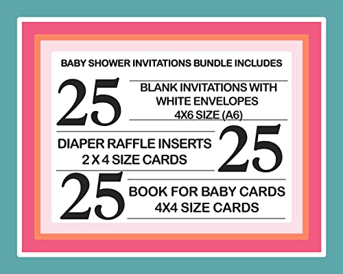 Twinkle Little Star Baby Shower Invitation Set for Girls (25 Count) - Paper Clever Party