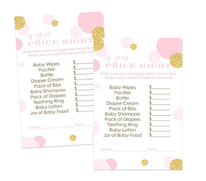 Price Baby Shower Game Guessing Activity Cards Guests Play, Royal Princess TwinklePaper Clever Party