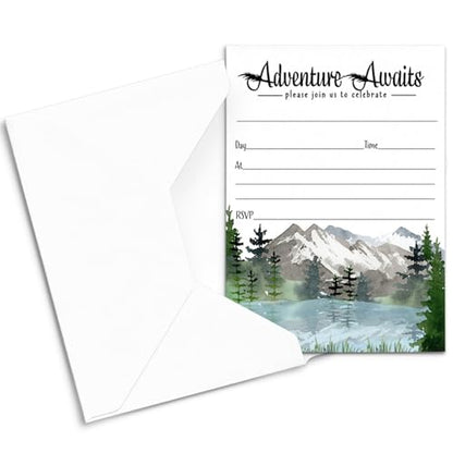 Showers, Graduation, Reception, Rustic Mountain, DIY 5x7 Blank Cards, 25 CountPaper Clever Party