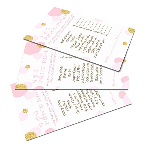 Price Baby Shower Game Guessing Activity Cards Guests Play, Royal Princess TwinklePaper Clever Party