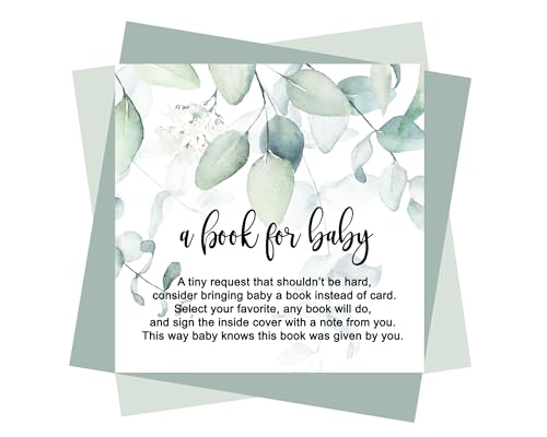 Greenery Books for Baby Shower Request Cards