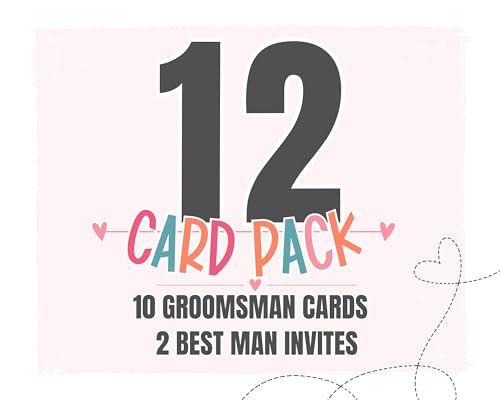 Rustic Tie Design Groomsmen Proposal Cards - 12-Pack with Grey Envelopes - Paper Clever Party