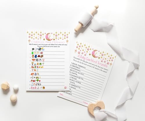 Star Baby Shower Game Bundle Word Scramble, Emoji, GuessPaper Clever Party