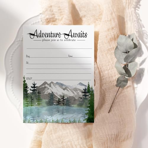 Showers, Graduation, Reception, Rustic Mountain, DIY 5x7 Blank Cards, 25 CountPaper Clever Party