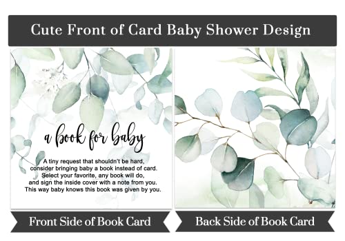 Greenery Books for Baby Shower Request Cards - Paper Clever Party